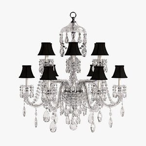 Chrome Nordic 15-Light Geometric Pendant Chandelier for Hotel Lobby