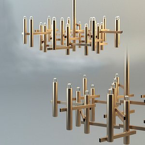 Industrial Bronze 12-Light Chandelier for Restaurant