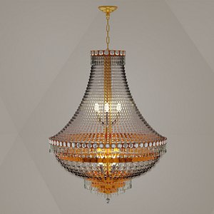 Mid-Century Clear Glass 9-Light Pendant Chandelier for Dining Room
