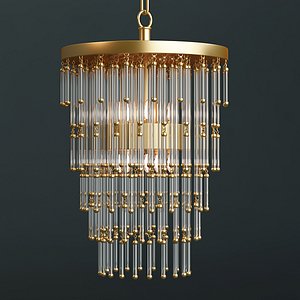 1-Light Bohemian Copper Chandelier for Foyer Decor