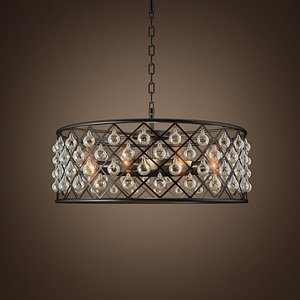Gold Lantern 7-Light Geometric Pendant Chandelier for Hotel Lobby
