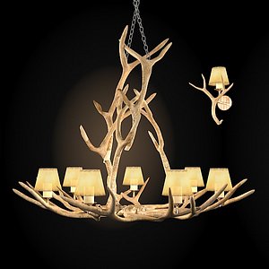 Bohemian Wood 12-Light Pendant Chandelier for Living Room