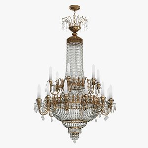 24-Light Farmhouse Amber Glass Chandelier for Living Room Decor